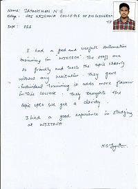 N.S.Jayanthan plc TESTIMONIAL Photocopy