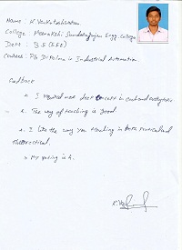 K.Venkateshwaran plc TESTIMONIAL Photocopy