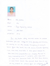 SADHANA JOSEPH TESTIMONIAL Photocopy