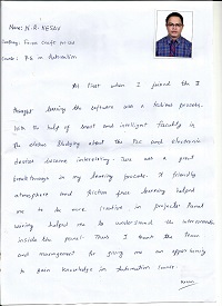 N.R.Kesav plc TESTIMONIAL Photocopy