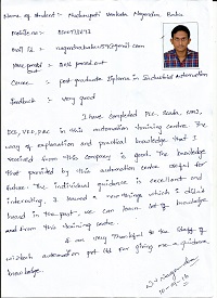 Venkata Nagendra Babu plc TESTIMONIAL Photocopy