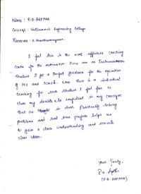 R.B.Arpitha s TESTIMONIAL Photocopy