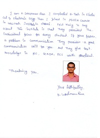 K. LAKSHMAN RAO TESTIMONIAL Photocopy