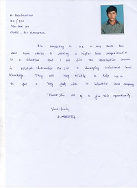 R. BALACHNDIRAN TESTIMONIAL Photocopy