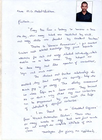 M. G. ABDUL SUBHAN TESTIMONIAL Photocopy