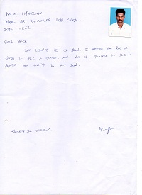 M. PANDIAN TESTIMONIAL Photocopy