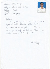 N.C.Ciranjeevi TESTIMONIAL Photocopy
